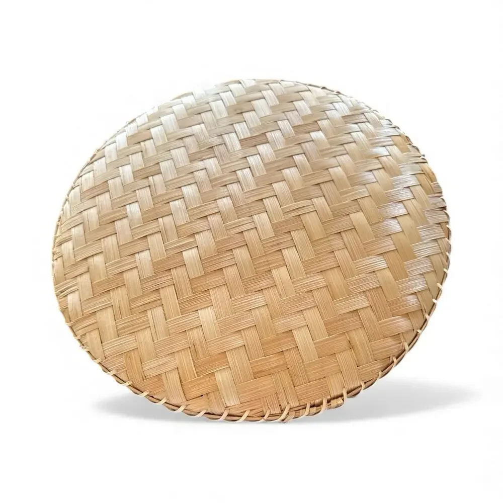 Ann Lee Designs handwoven round bamboo basket trays 2 for the price of 1